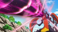 Mega-Garchomp usando hiperrayo.