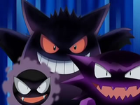 Gengar, Gastly y Haunter fueron algunos de los Pokémon que los personajes encontraron por su camino.