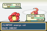 Slowpoke usando golpe cabeza en la tercera generación.