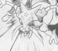 Kadabra de Sabrina usando psicorrayo.