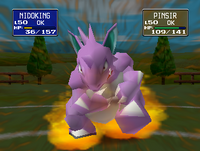 Nidoking usando furia en Pokémon Stadium.