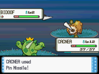 Cacnea usando pin misil en la cuarta generación.