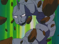 Onix de Brock usando lanzarrocas.