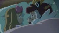 EP813 Serena y Clem en pijama.png (79 kB) Bonnie/Clem usando un pijama de Tyrantrum con Serena.