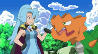 Druddigon junto a Débora.