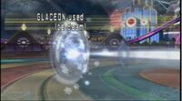 Glaceon usando rayo hielo.jpg (51 kB) Glaceon usando rayo hielo en Pokémon Battle Revolution.