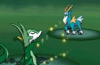 Serperior usando megaagotar en la quinta generación.