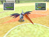 Skarmory usando ataque furia en Pokémon Stadium 2.