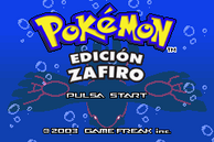 Pantalla de inicio de Pokémon Zafiro.