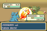 Nidoqueen usando fuerza bruta en la tercera generación.