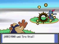 Hariyama usando tiro vital en la cuarta generación.