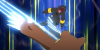 Ursaring usando cuchillada impactando con Umbreon.