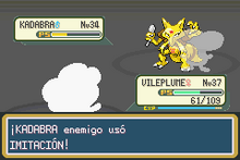 Kadabra usando imitación en la tercera generación.