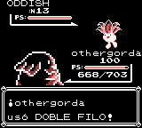 Para después atacar al oponente, un Oddish.