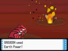 Groudon usando tierra viva en la cuarta generación.