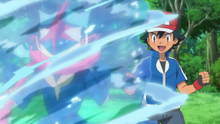 EP921 Greninja Ash junto a Ash