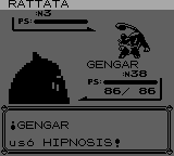 Gengar usando hipnosis en la primera generación.