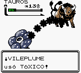 Vileplume usando tóxico en la segunda generación.