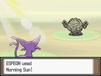 Espeon usando sol matinal en la cuarta generación.