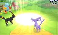 Umbreon y Espeon abriendo un portal.