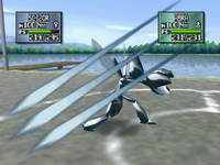 Scizor usando garra metal en Pokémon Stadium 2.