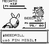 Beedrill usando pin misil en la primera generación.