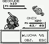 Onix usando lanzarrocas en la primera generación