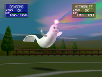 Dewgong usando rayo aurora en Pokémon Stadium.