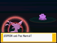 Espeon usando paz mental en la cuarta generación.