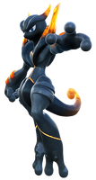 Mega-Mewtwo X oscuro en Pokkén Tournament.