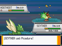 Scyther usando picadura en la cuarta generación.