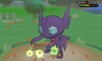 Sableye recibiendo picadura en la sexta generación.
