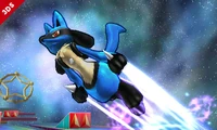 Lucario usando velocidad extrema en SSB4.