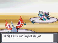 Masquerain usando rayo burbuja en Pokémon Oro HeartGold y Plata SoulSilver.