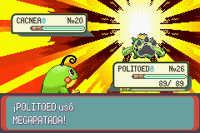 Politoed usando megapatada en la tercera generación.