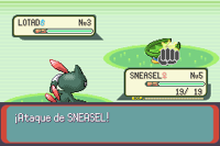 Sneasel usando paliza en la tercera generación.