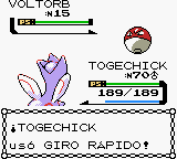 Togetic usando giro rápido (mediante metrónomo) en la segunda generación.