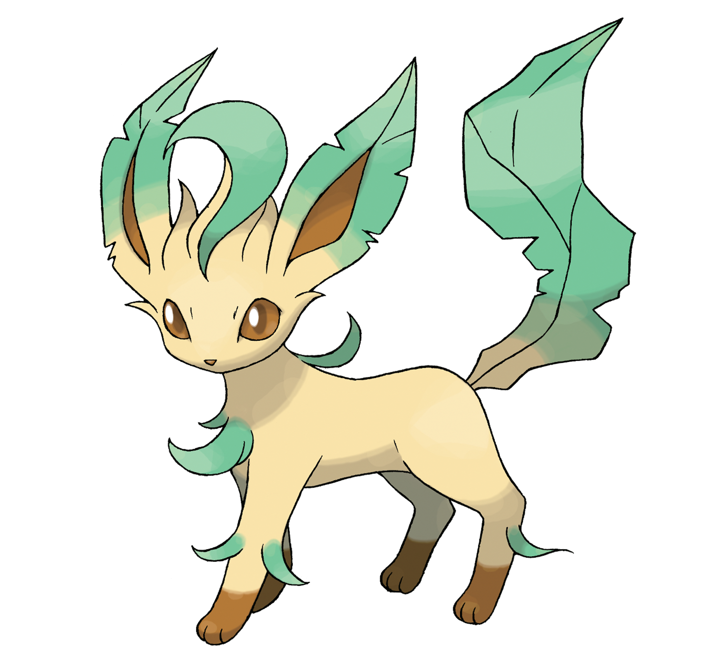 Pokémon - Leafeon 🍃 Leafeon es la evolución de tipo planta de eevee.  Leafeon se siente más identificado con la naturaleza que con el ser…