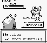 Hitmonlee usando foco energía en la primera generación.