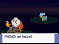 Magcargo usando amnesia en la cuarta generación.