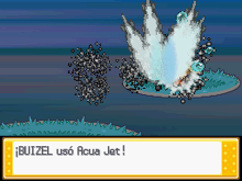 Buizel usando acua jet en la cuarta generación.