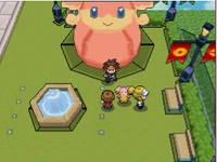 Estatua de Audino en Pokémon Negro 2 y Blanco 2.