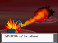 Typhlosion usando lanzallamas en la cuarta generación.