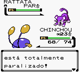 Un Rattata paralizado en la segunda generación.
