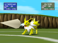 Jolteon usando pin misil en Pokémon Stadium.