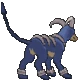Imagen posterior de Houndoom variocolor macho en la sexta y séptima generación