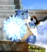 Blastoise usando hidrobomba