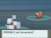 Porygon-Z usando conversión2 en la cuarta generación. Tras recibir un placaje...