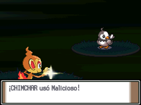 Chimchar usando malicioso en la cuarta generación.