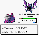 Golbat usando mordisco en la segunda generación.